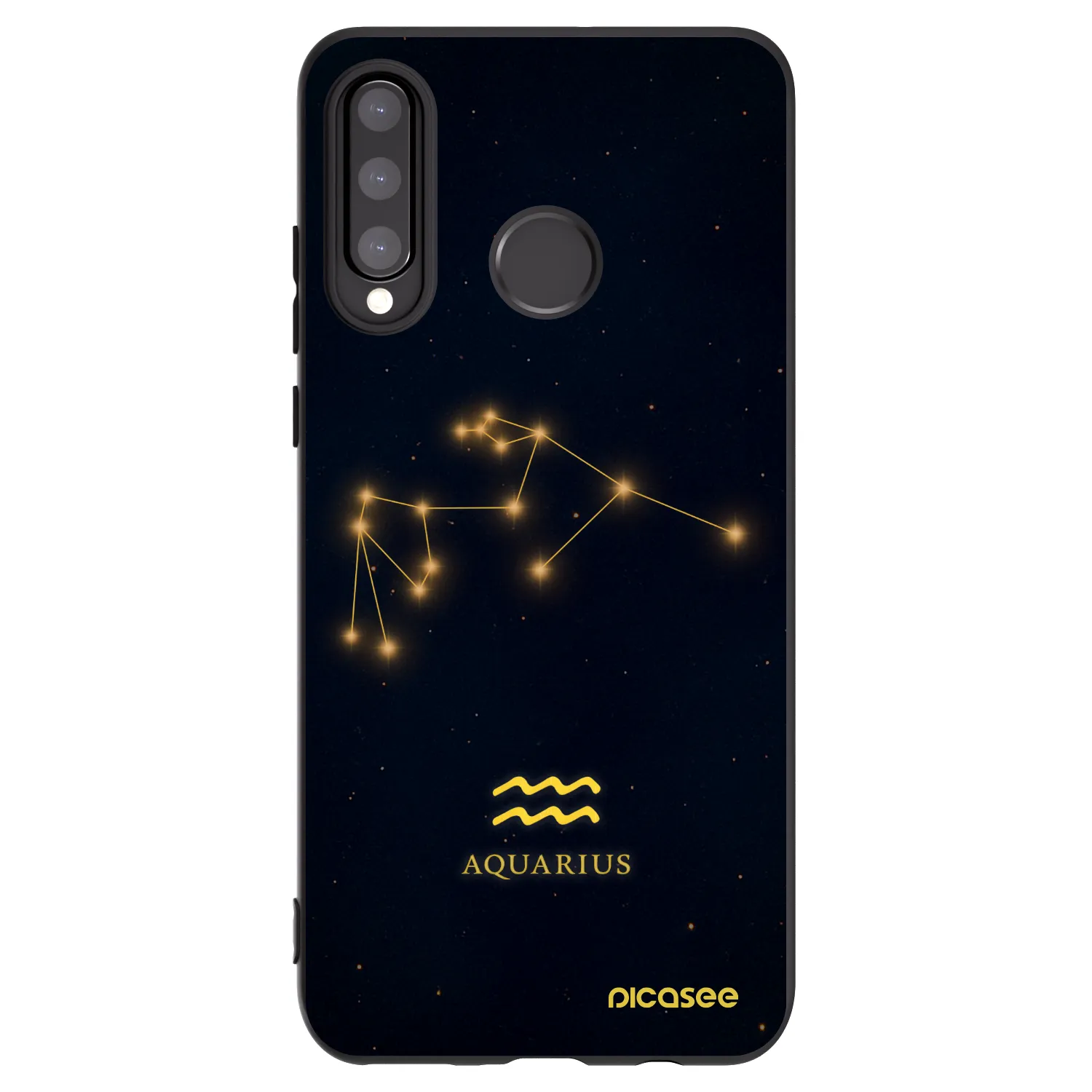 Picasee Μαύρη θήκη σιλικόνης για Huawei P30 Lite - AQUARIUS