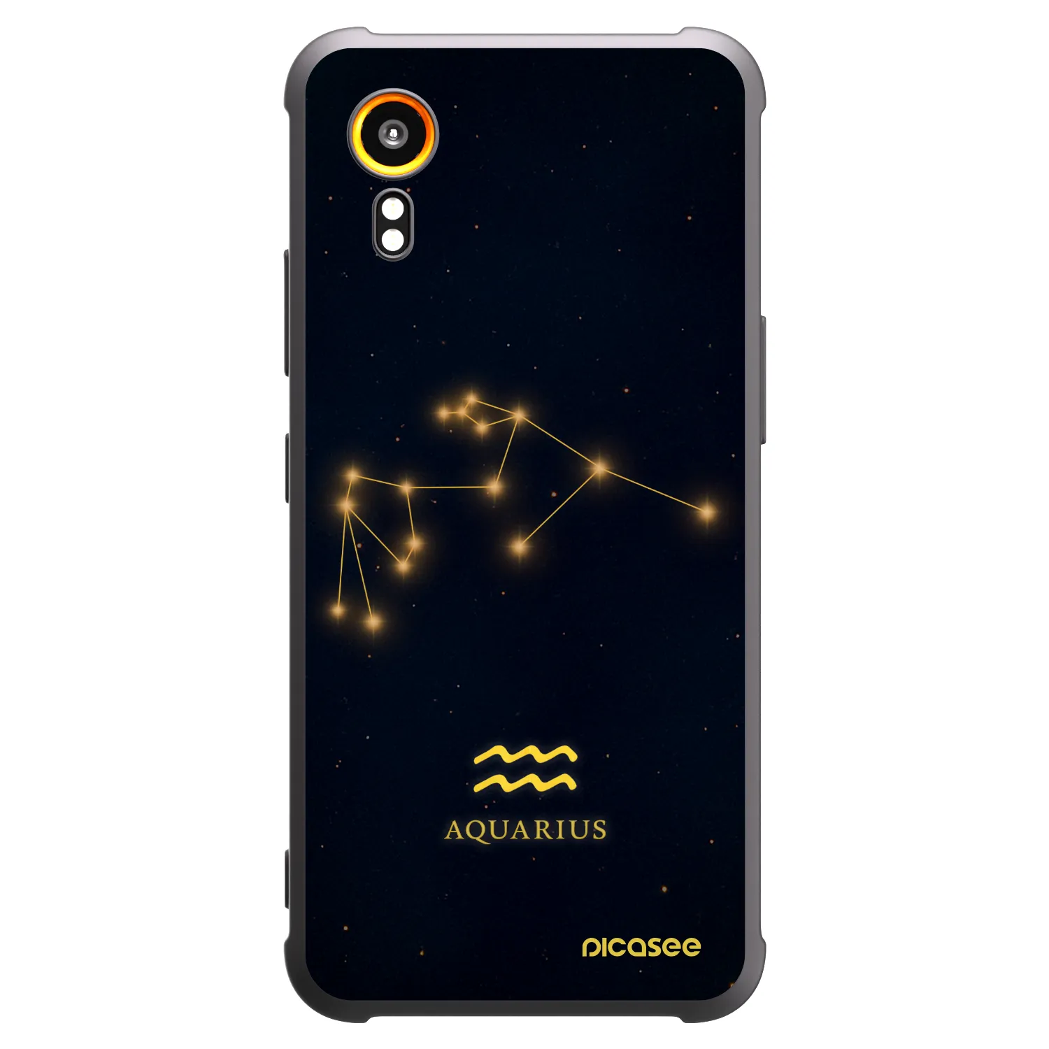 Picasee Μαύρη θήκη σιλικόνης για Samsung Galaxy Xcover 7 - AQUARIUS