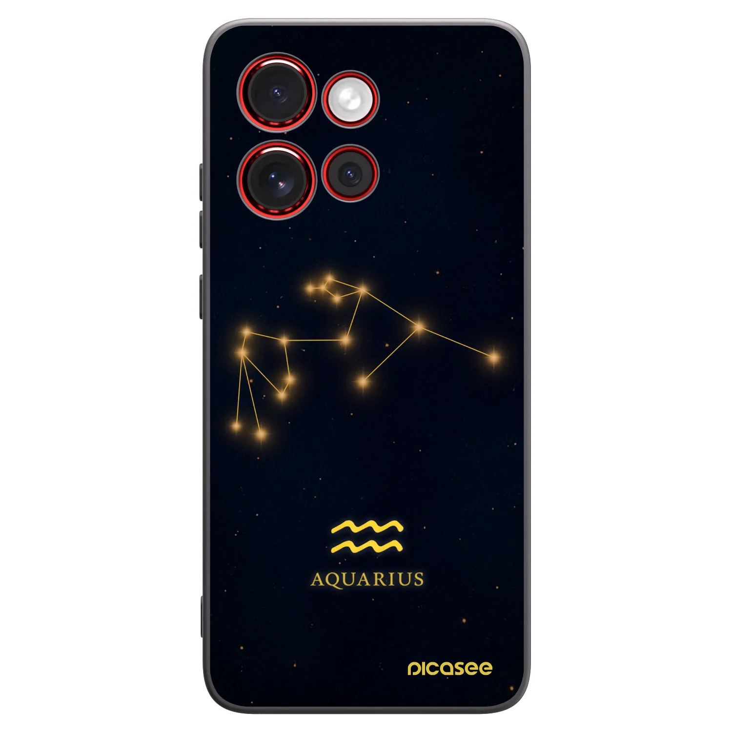 Picasee Μαύρη θήκη σιλικόνης για Motorola Edge 60 Neo 5G - AQUARIUS