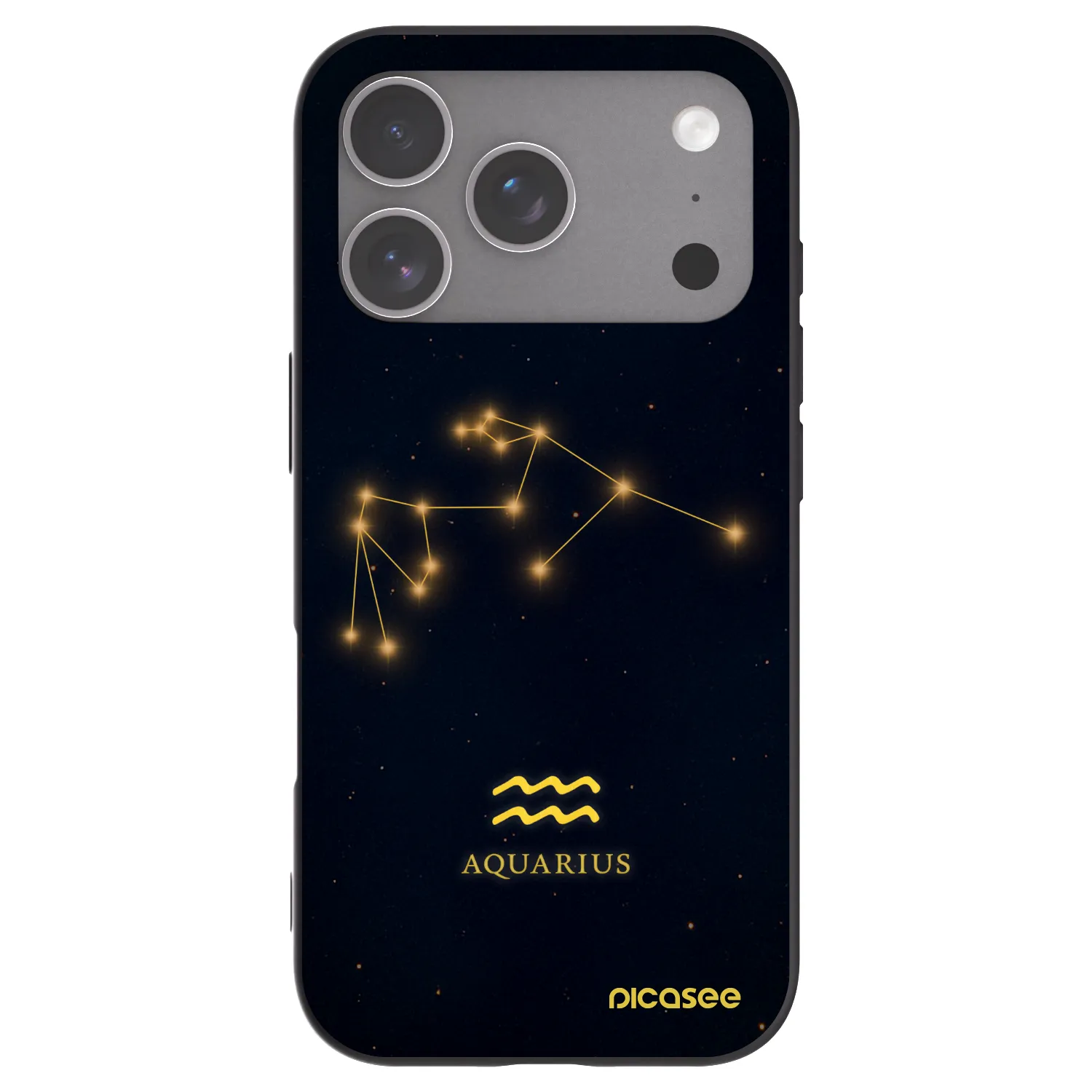 Picasee Μαύρη θήκη σιλικόνης για Apple iPhone 18 Pro - AQUARIUS