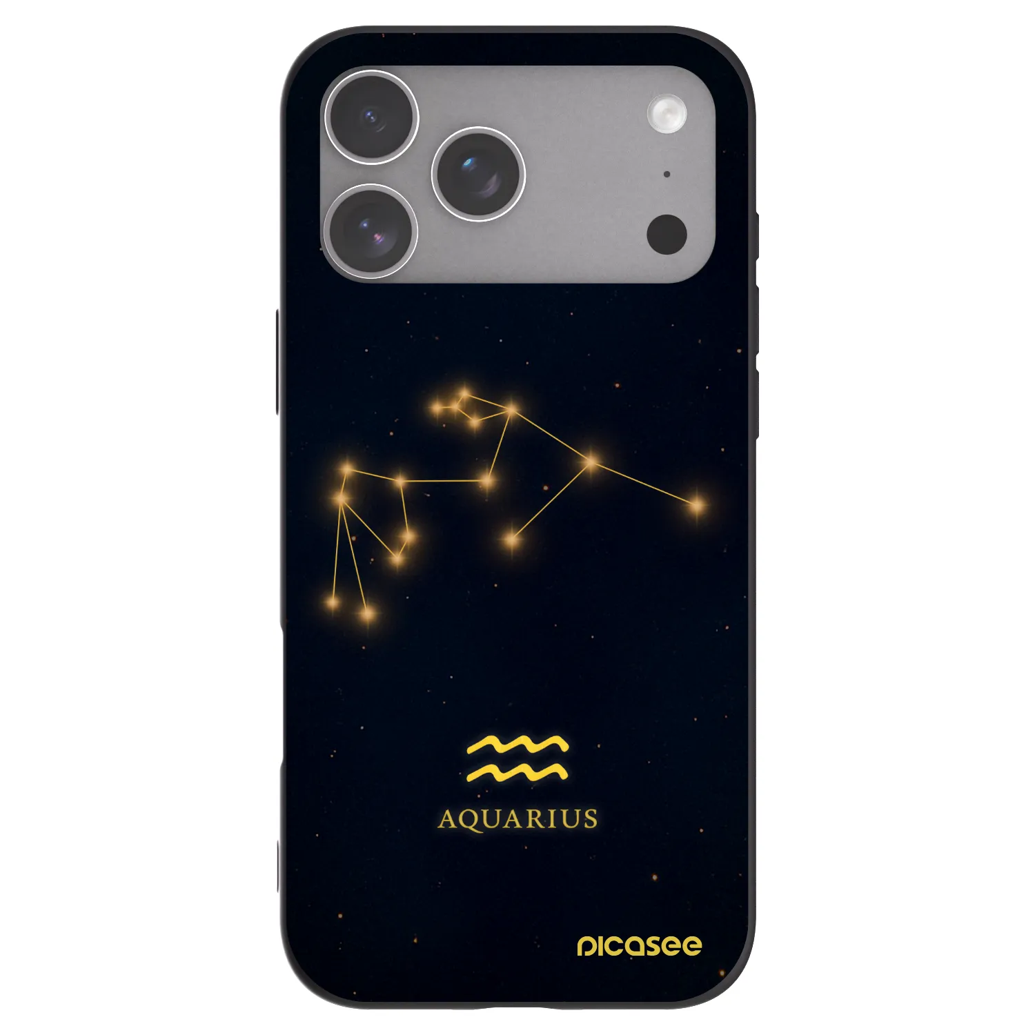 Picasee Μαύρη θήκη σιλικόνης για Apple iPhone 18 Pro Max - AQUARIUS