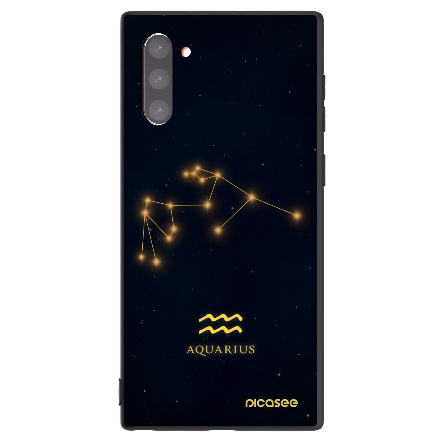Picasee Μαύρη θήκη σιλικόνης για Samsung Galaxy Note 10 N970F - AQUARIUS