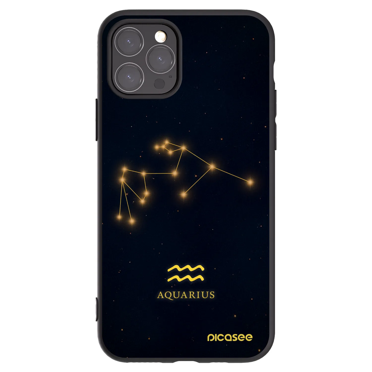Picasee Μαύρη θήκη σιλικόνης για Apple iPhone 11 Pro - AQUARIUS