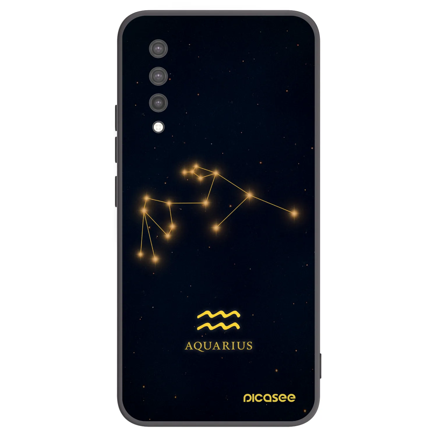 Picasee Μαύρη θήκη σιλικόνης για Xiaomi Mi 9 Lite - AQUARIUS