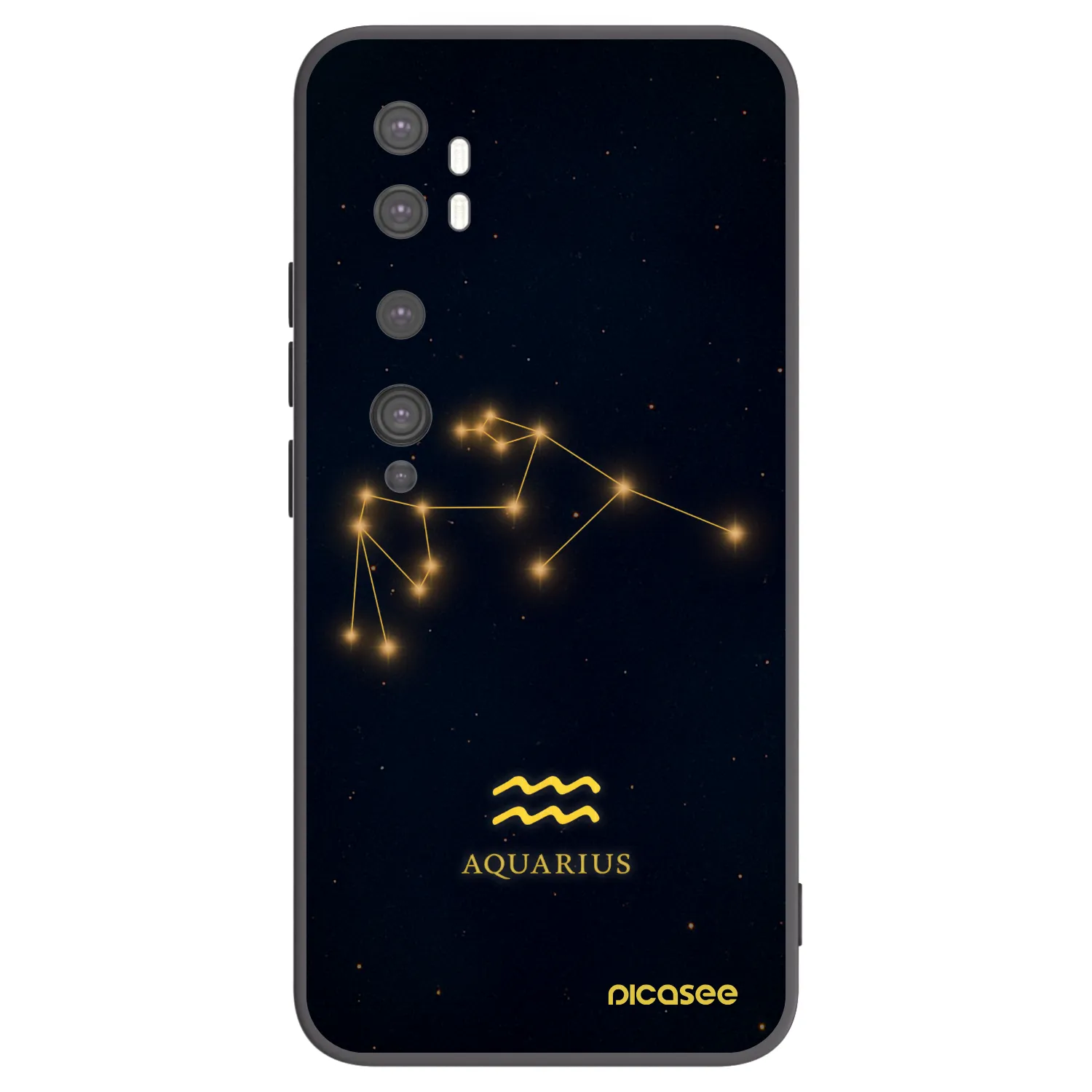 Picasee Μαύρη θήκη σιλικόνης για Xiaomi Mi Note 10 (Pro) - AQUARIUS