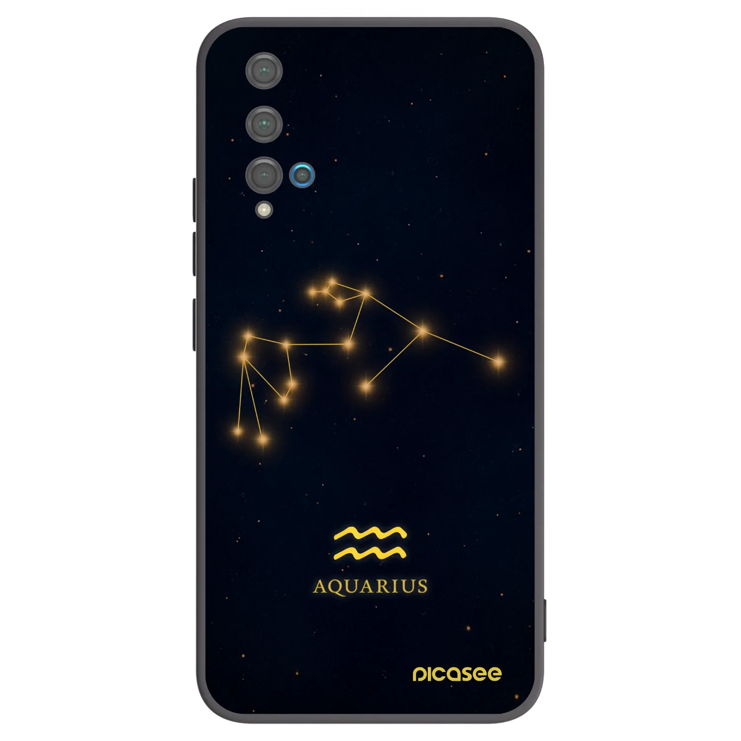 Picasee Μαύρη θήκη σιλικόνης για Huawei Nova 5T - AQUARIUS
