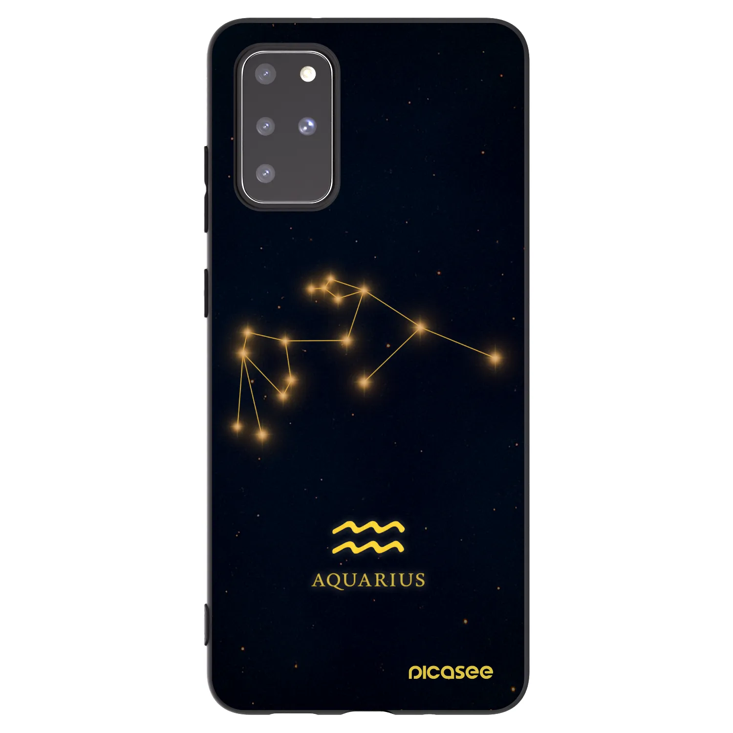 Picasee Μαύρη θήκη σιλικόνης για Samsung Galaxy S20+ G985F - AQUARIUS