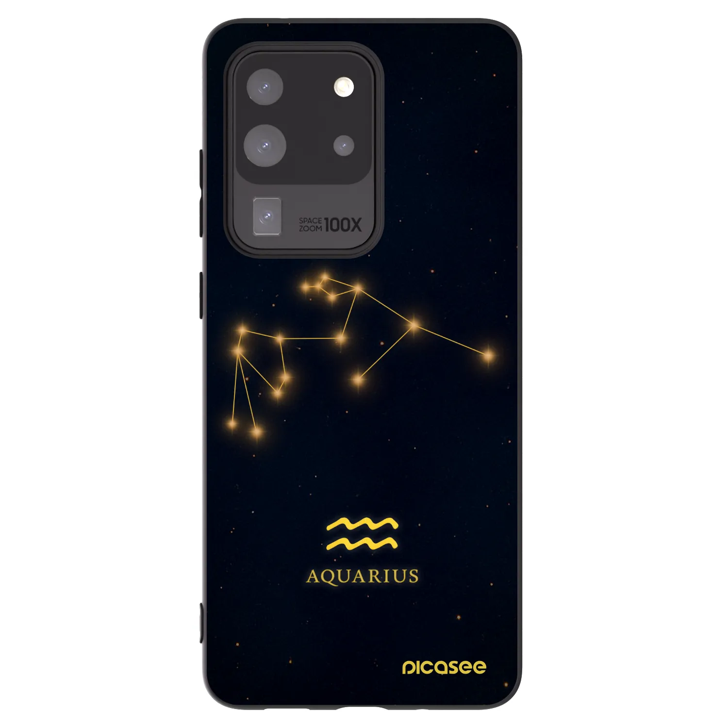 Picasee Μαύρη θήκη σιλικόνης για Samsung Galaxy S20 Ultra 5G G988F - AQUARIUS