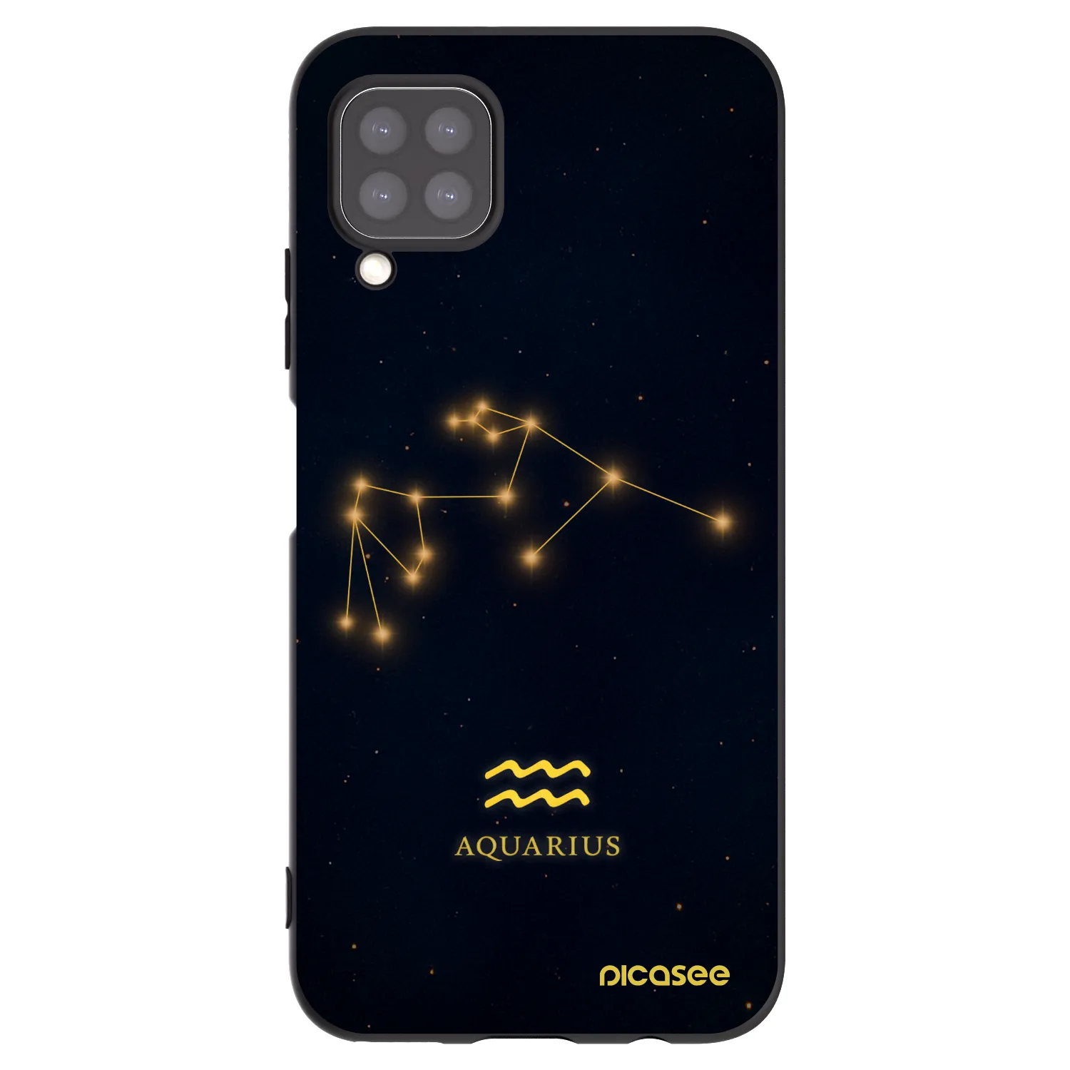 Picasee Μαύρη θήκη σιλικόνης για Huawei P40 Lite - AQUARIUS