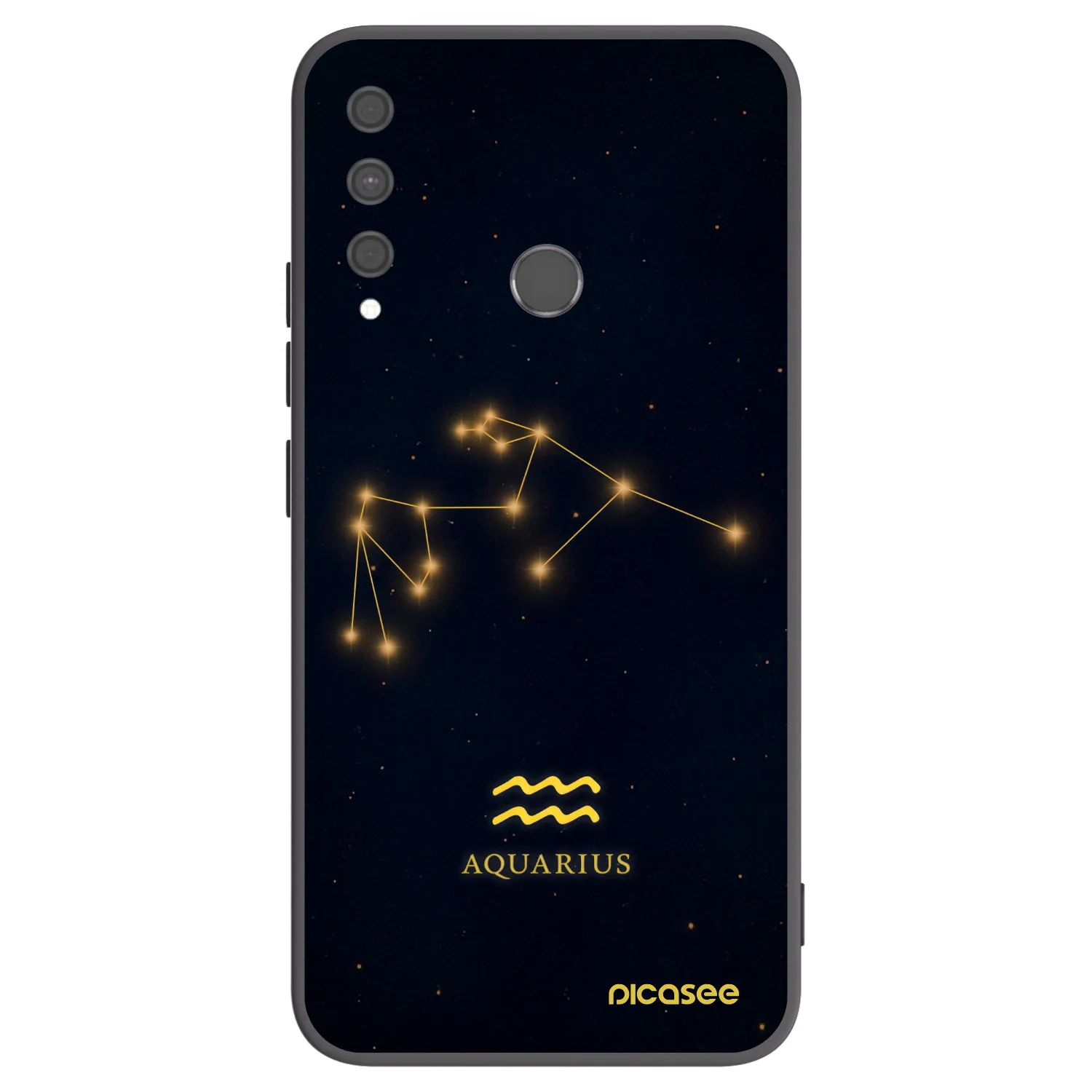 Picasee Μαύρη θήκη σιλικόνης για Huawei P40 Lite E - AQUARIUS