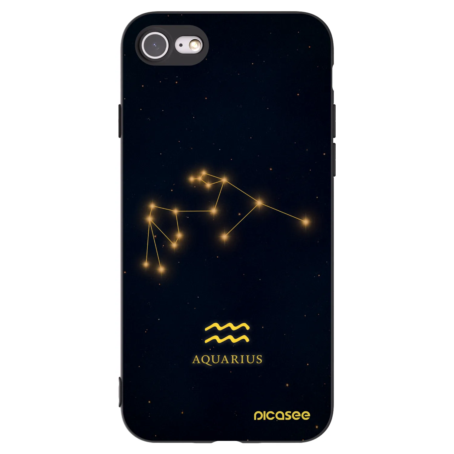Picasee Μαύρη θήκη σιλικόνης για Apple iPhone SE 2020 - AQUARIUS