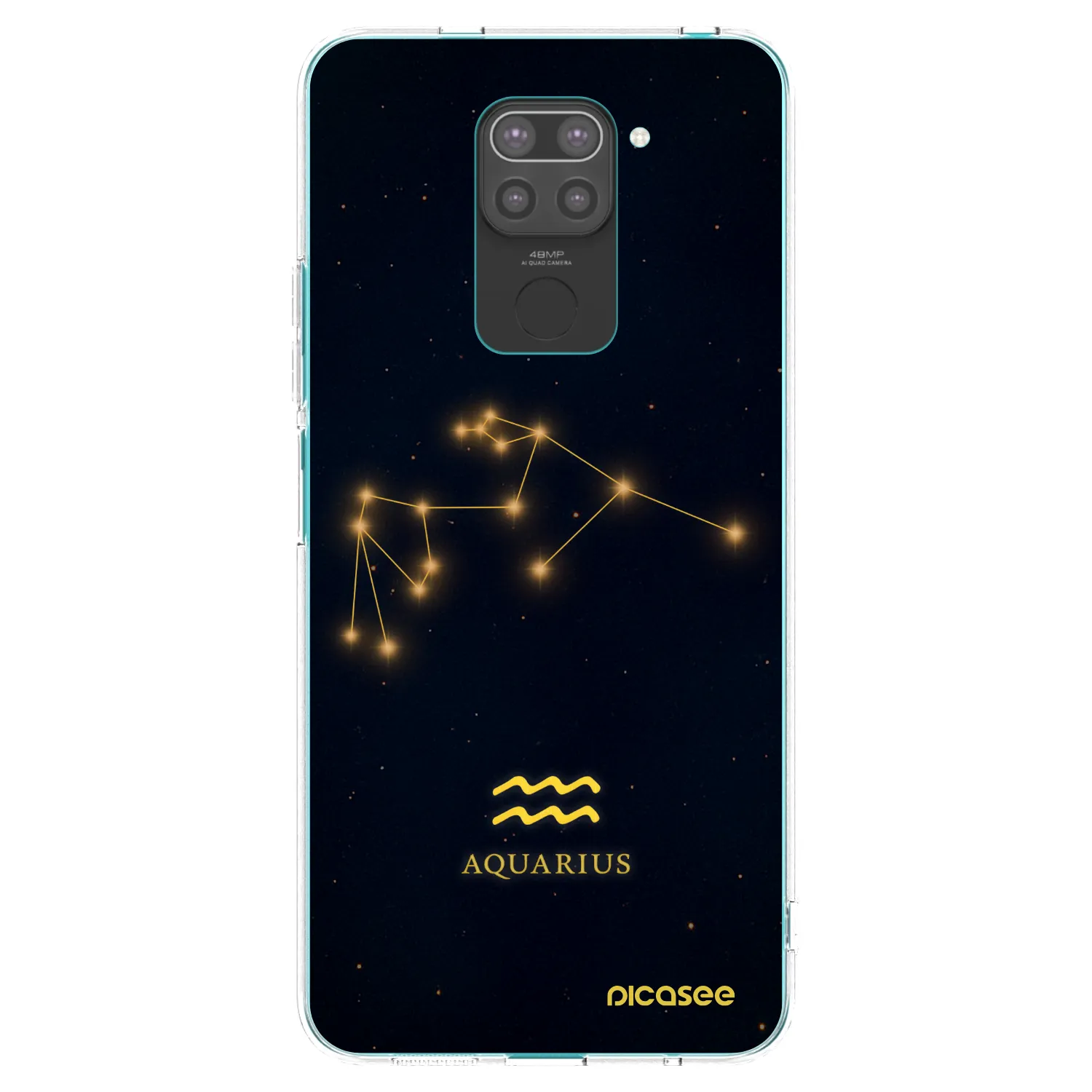 Picasee Μαύρη θήκη σιλικόνης για Xiaomi Redmi Note 9 - AQUARIUS