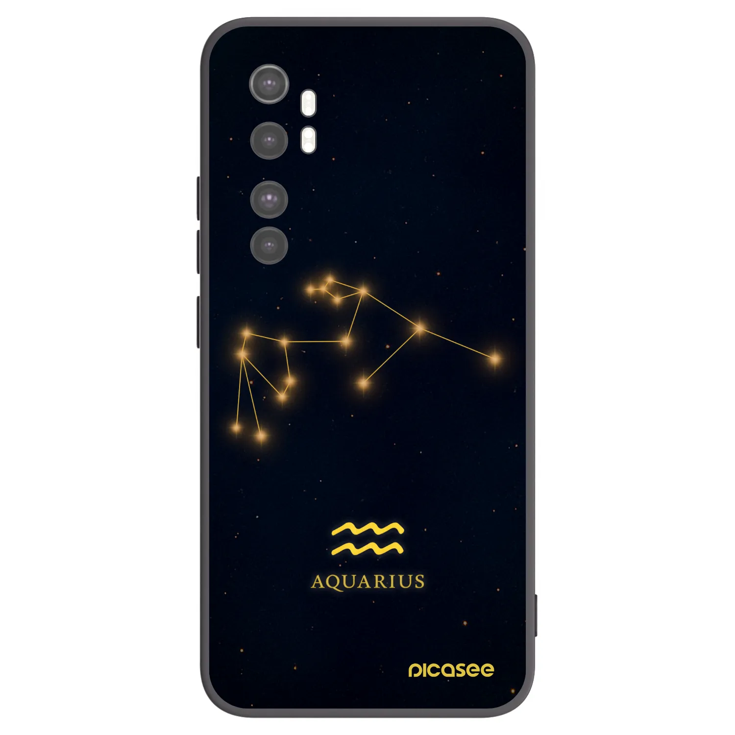 Picasee Μαύρη θήκη σιλικόνης για Xiaomi Mi Note 10 Lite - AQUARIUS