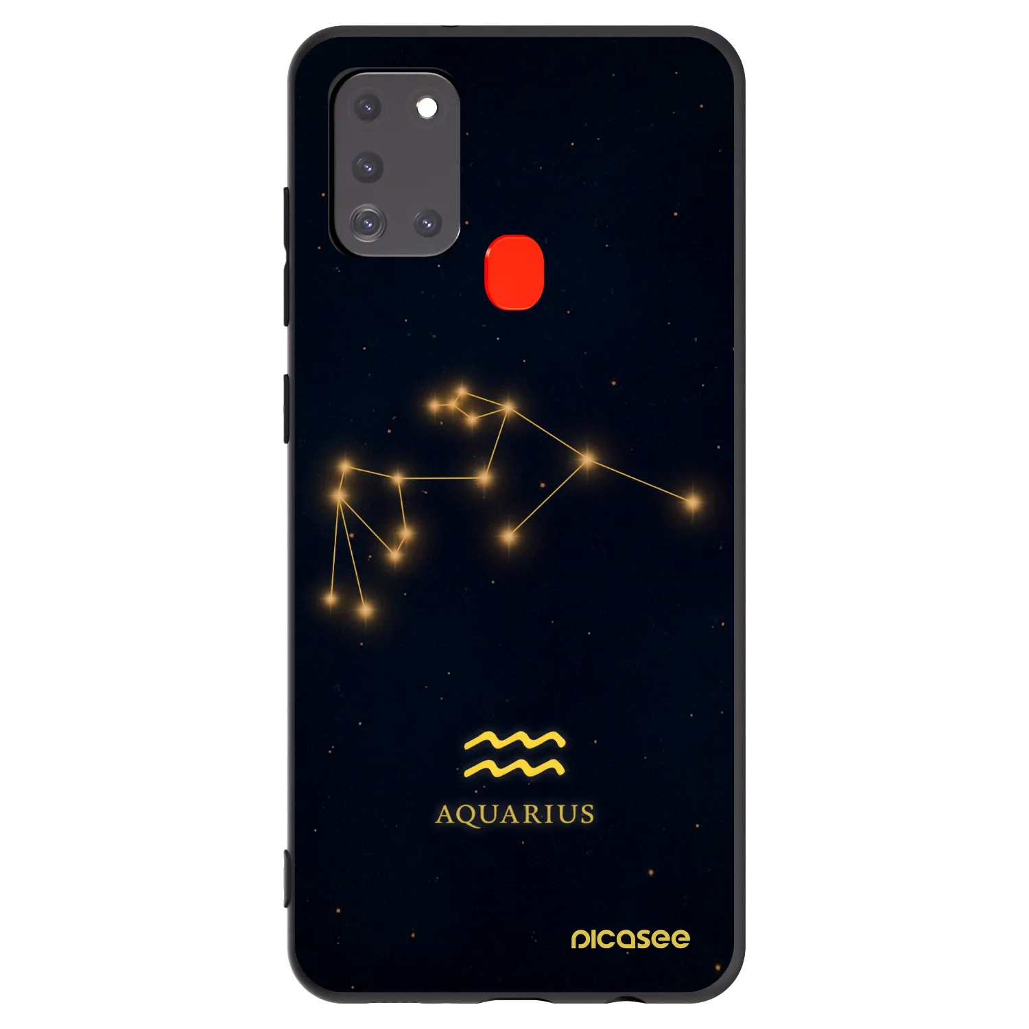 Picasee Μαύρη θήκη σιλικόνης για Samsung Galaxy A21s - AQUARIUS