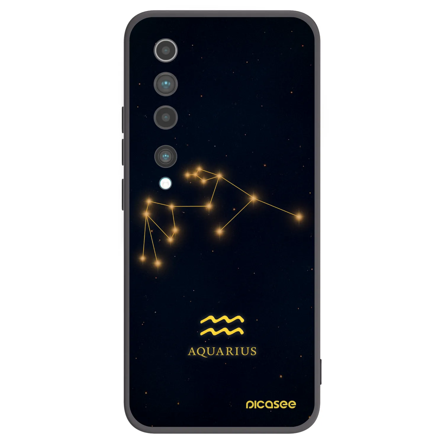 Picasee Μαύρη θήκη σιλικόνης για Xiaomi Mi 10 - AQUARIUS