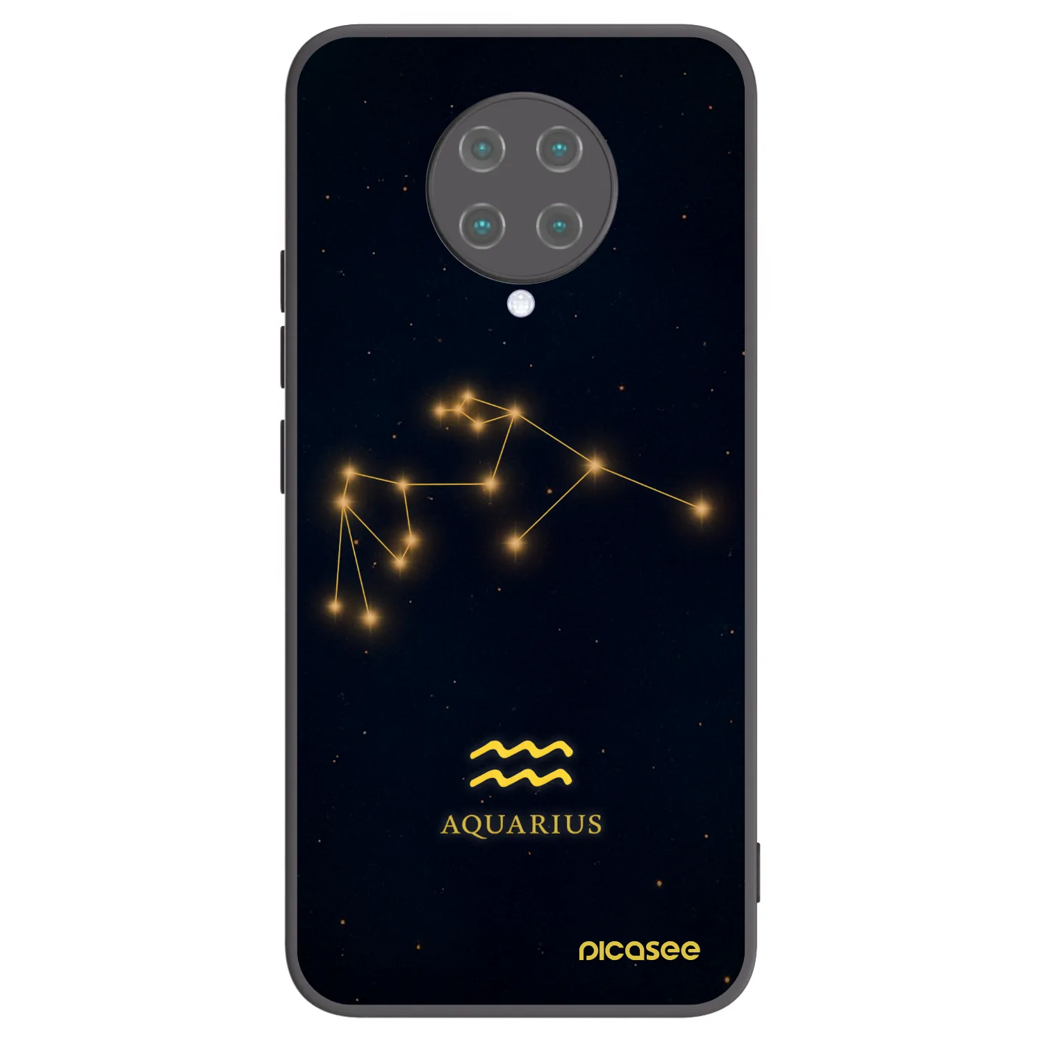 Picasee Μαύρη θήκη σιλικόνης για Xiaomi Poco F2 Pro - AQUARIUS