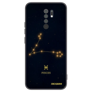 Picasee Μαύρη θήκη σιλικόνης για Xiaomi Redmi 9 - PISCES
