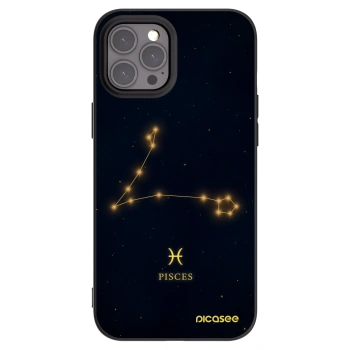 Picasee Μαύρη θήκη σιλικόνης για Apple iPhone 12 Pro Max - PISCES