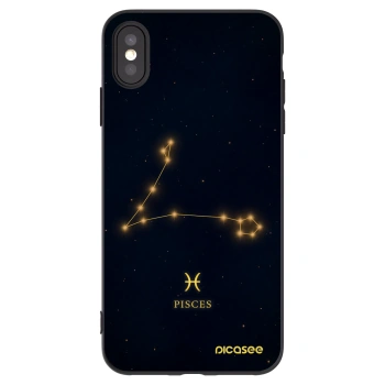 Picasee Μαύρη θήκη σιλικόνης για Apple iPhone XS Max - PISCES