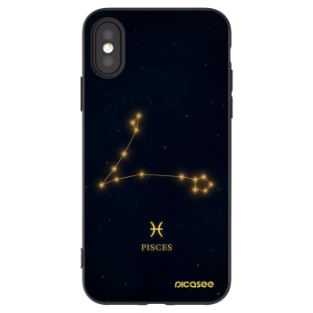 Picasee Μαύρη θήκη σιλικόνης για Apple iPhone X/XS - PISCES