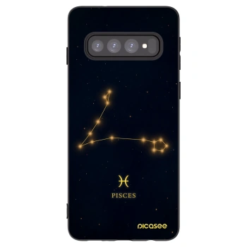 Picasee Μαύρη θήκη σιλικόνης για Samsung Galaxy S10 G973 - PISCES