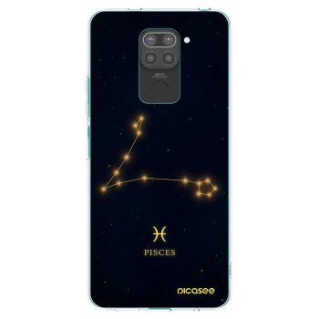 Picasee Μαύρη θήκη σιλικόνης για Xiaomi Redmi Note 9 - PISCES