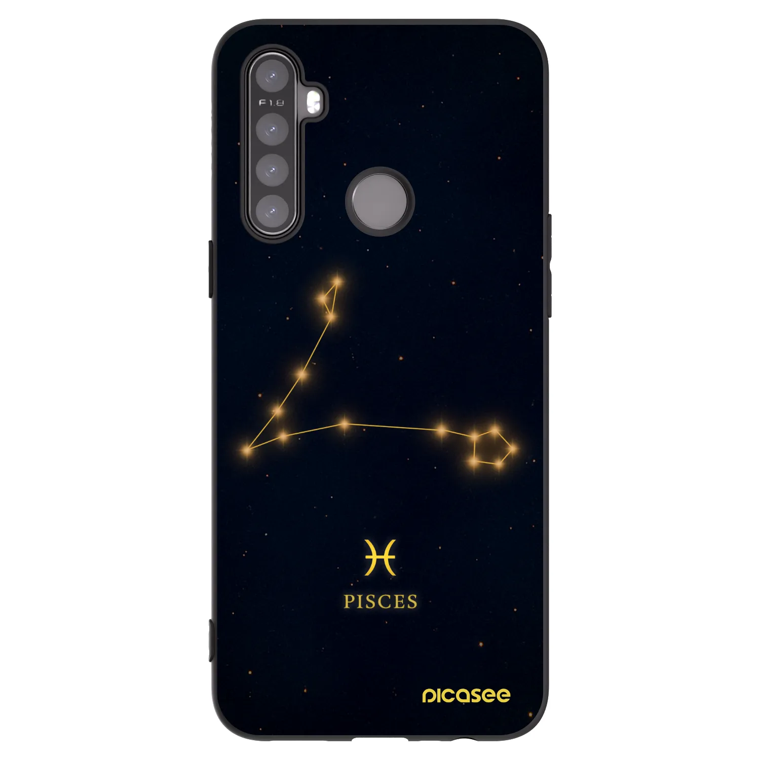 Picasee Μαύρη θήκη σιλικόνης για Realme 6i - PISCES