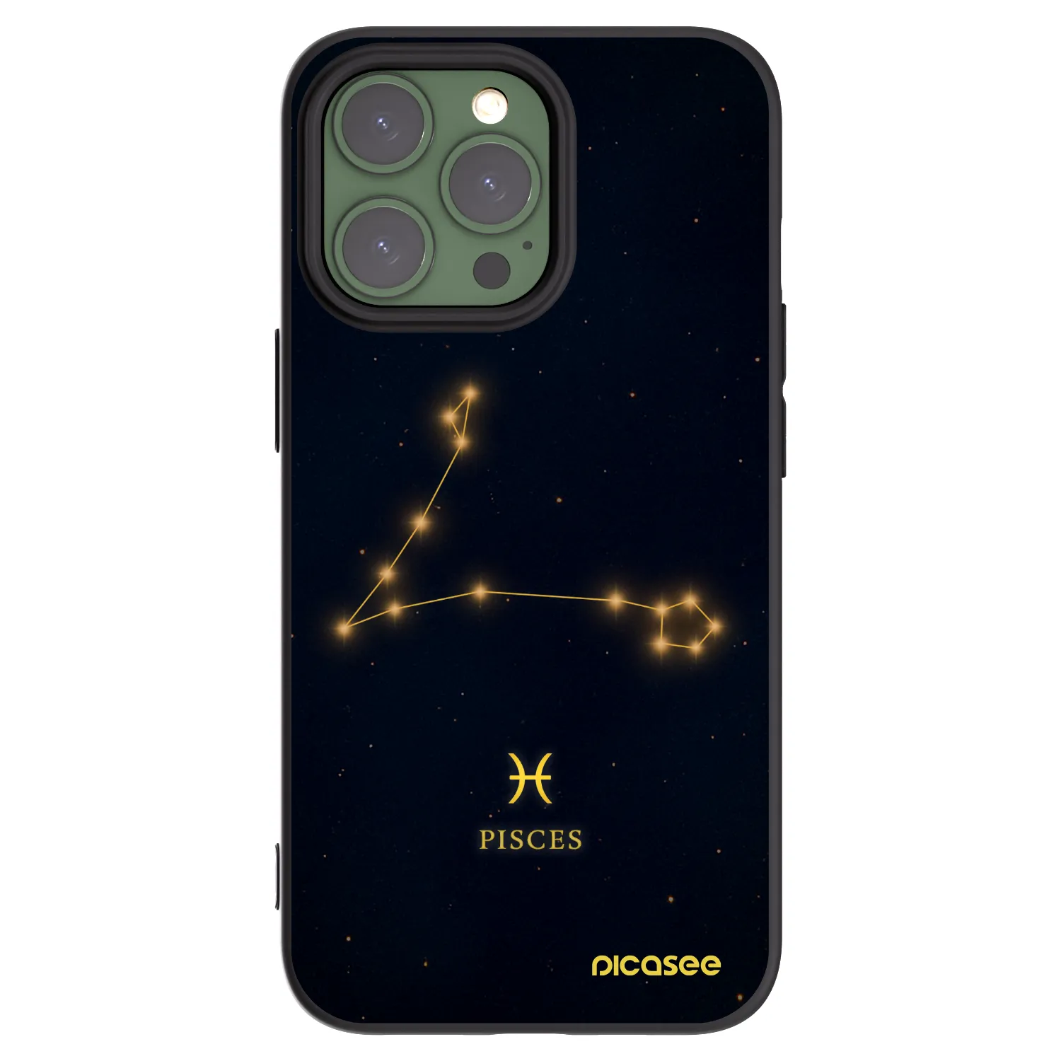 Picasee Μαύρη θήκη σιλικόνης για Apple iPhone 13 Pro - PISCES