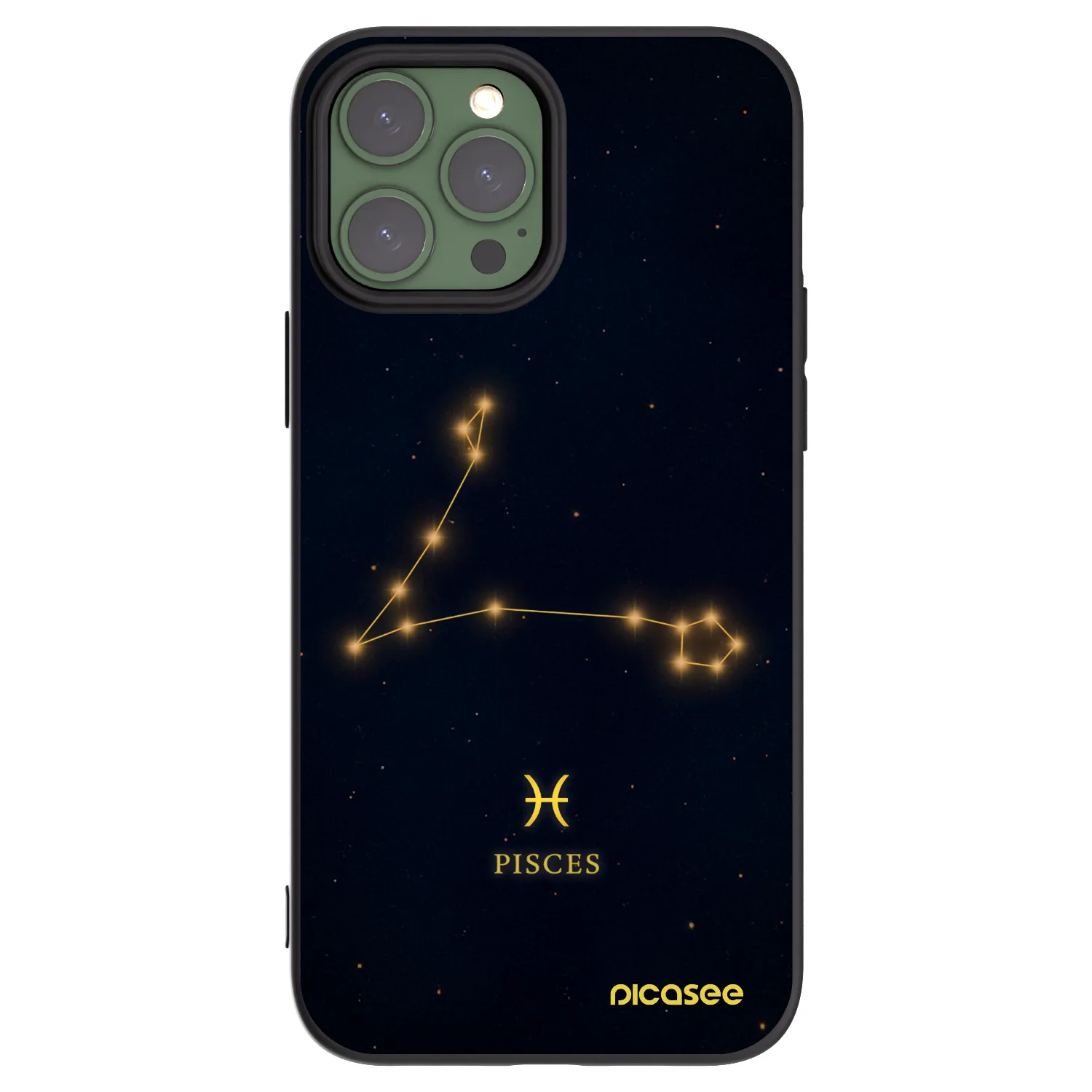 Picasee Μαύρη θήκη σιλικόνης για Apple iPhone 13 Pro Max - PISCES