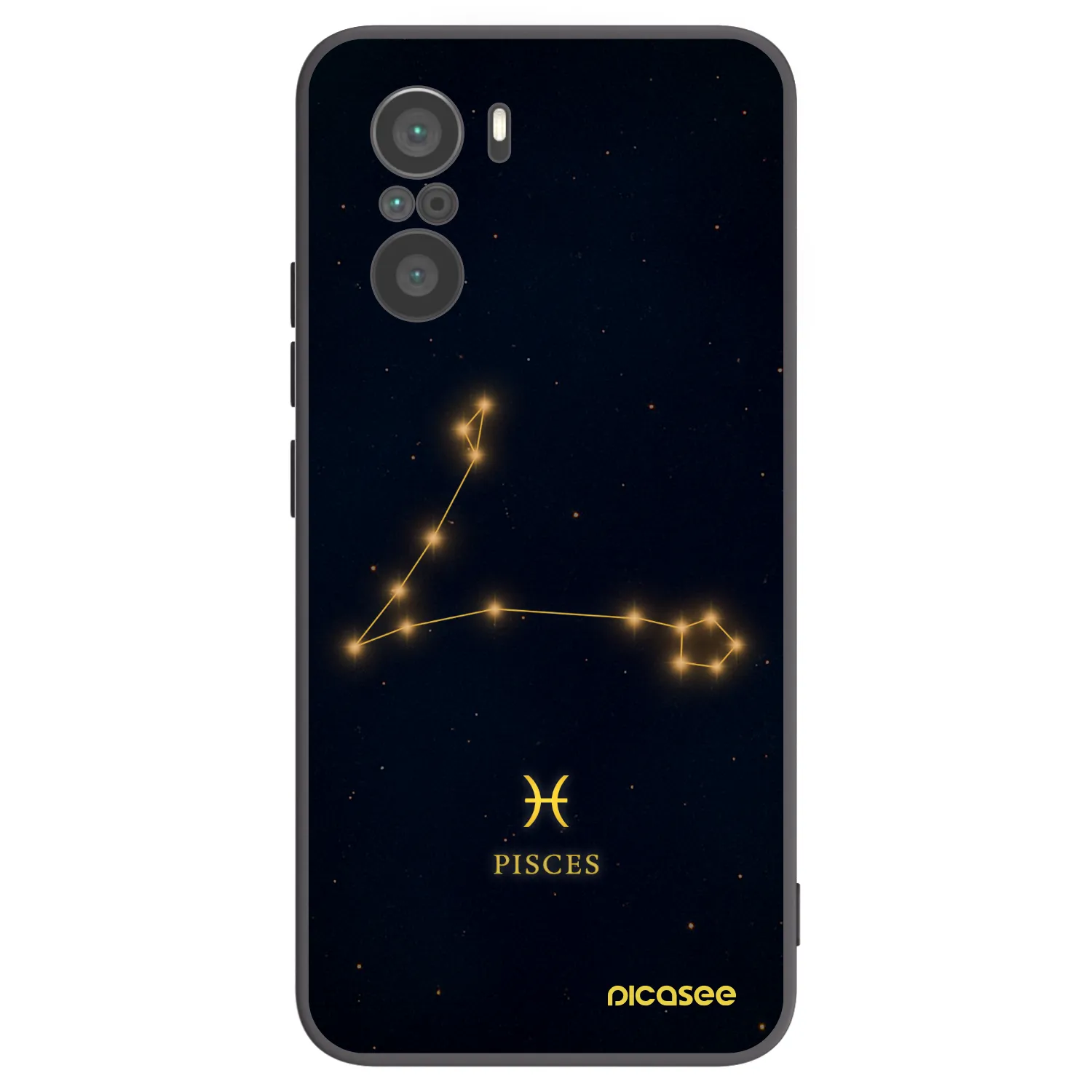Picasee Μαύρη θήκη σιλικόνης για Xiaomi Poco F3 - PISCES