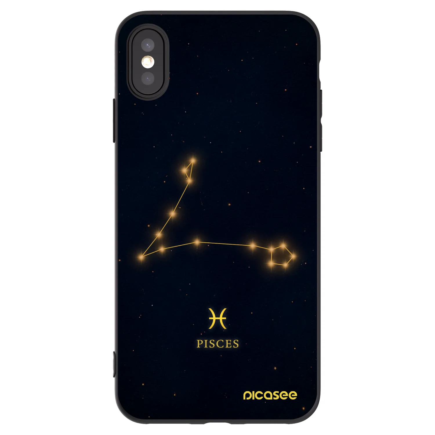 Picasee Μαύρη θήκη σιλικόνης για Apple iPhone XS Max - PISCES