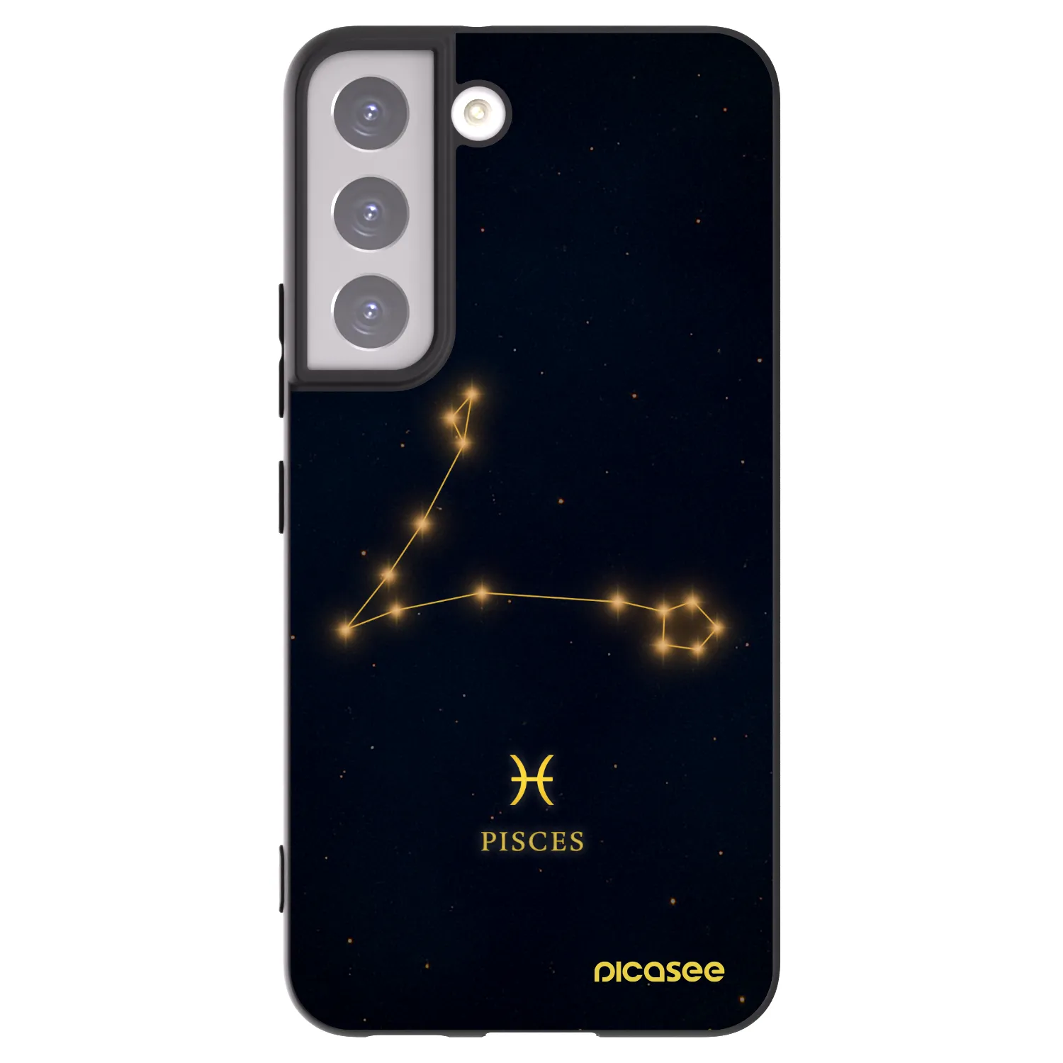 Picasee Μαύρη θήκη σιλικόνης για Samsung Galaxy S22 5G - PISCES