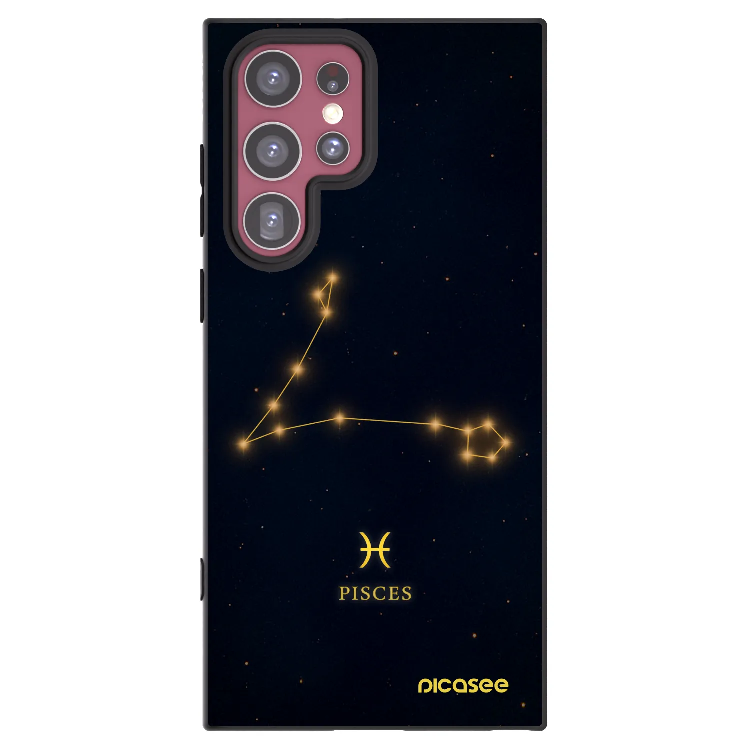 Picasee Μαύρη θήκη σιλικόνης για Samsung Galaxy S22 Ultra 5G - PISCES