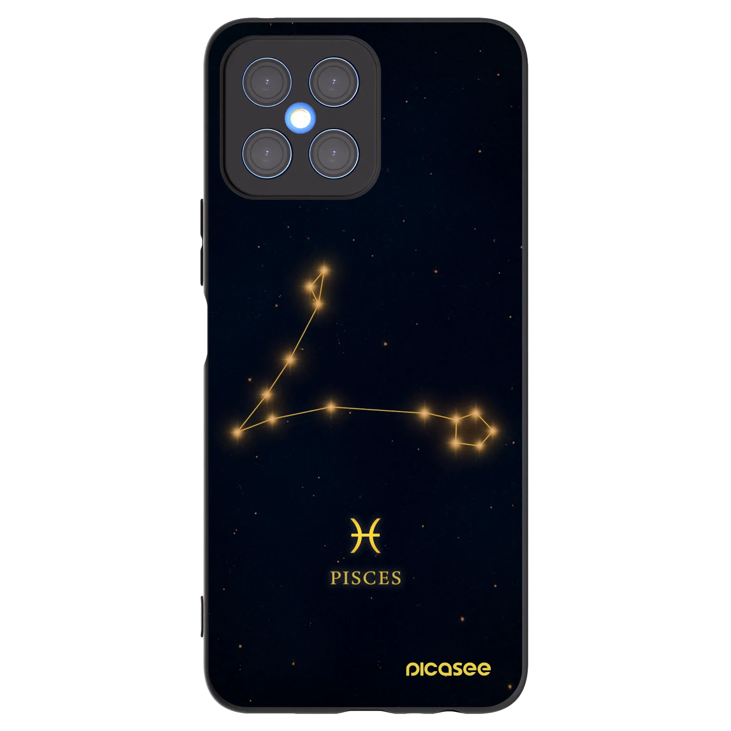Picasee Μαύρη θήκη σιλικόνης για Honor X8 4G - PISCES