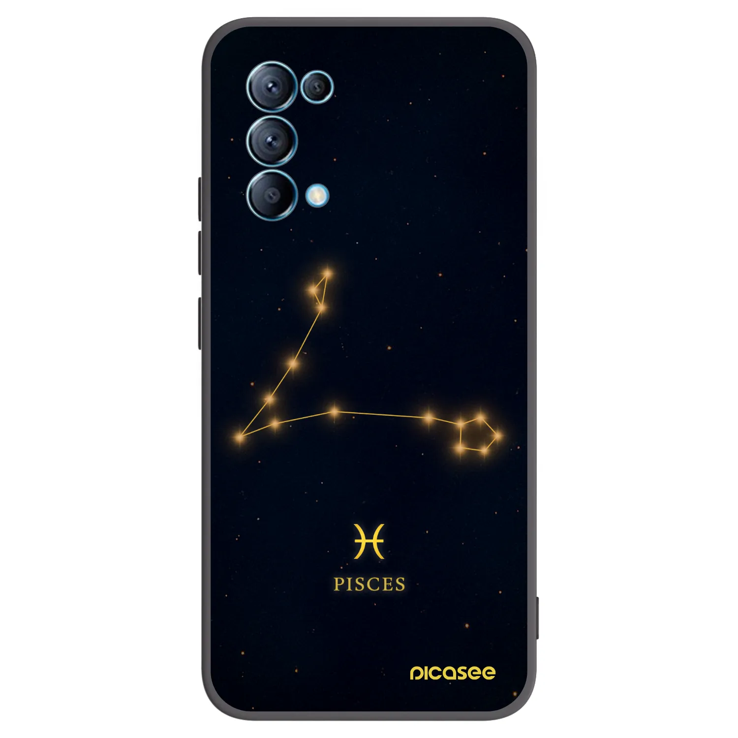 Picasee Μαύρη θήκη σιλικόνης για OPPO A16s - PISCES