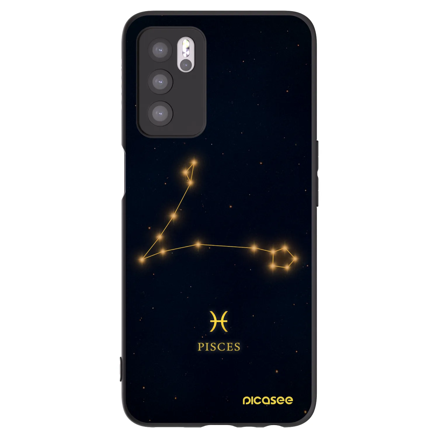 Picasee Μαύρη θήκη σιλικόνης για OPPO A16 - PISCES