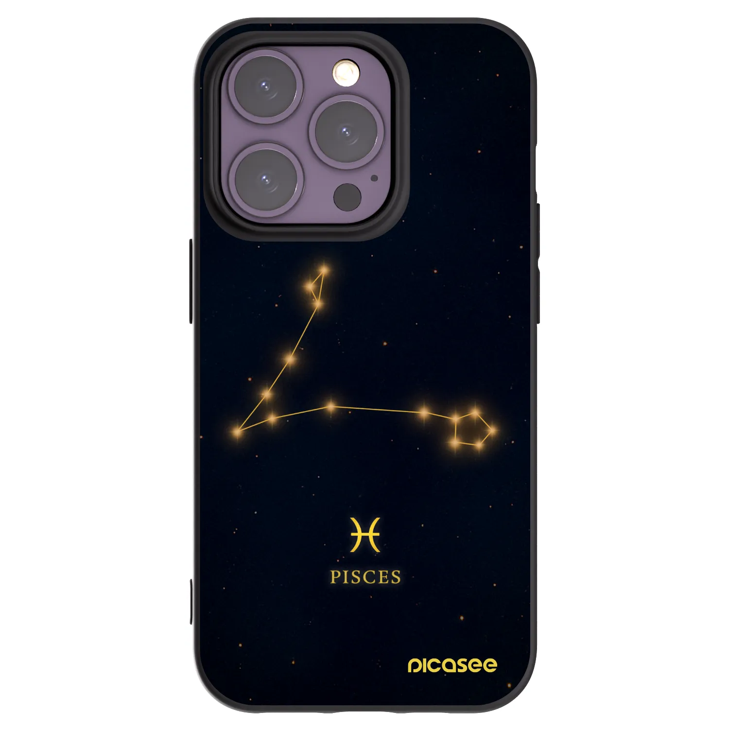 Picasee Μαύρη θήκη σιλικόνης για Apple iPhone 14 Pro - PISCES