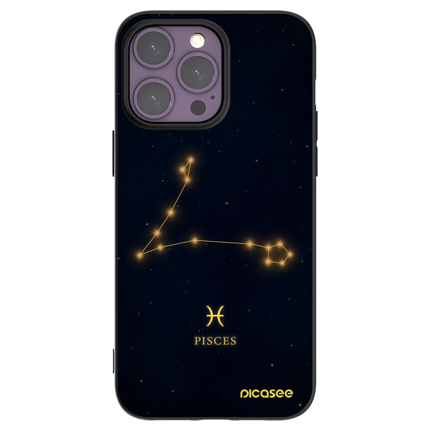 Picasee Μαύρη θήκη σιλικόνης για Apple iPhone 14 Pro Max - PISCES