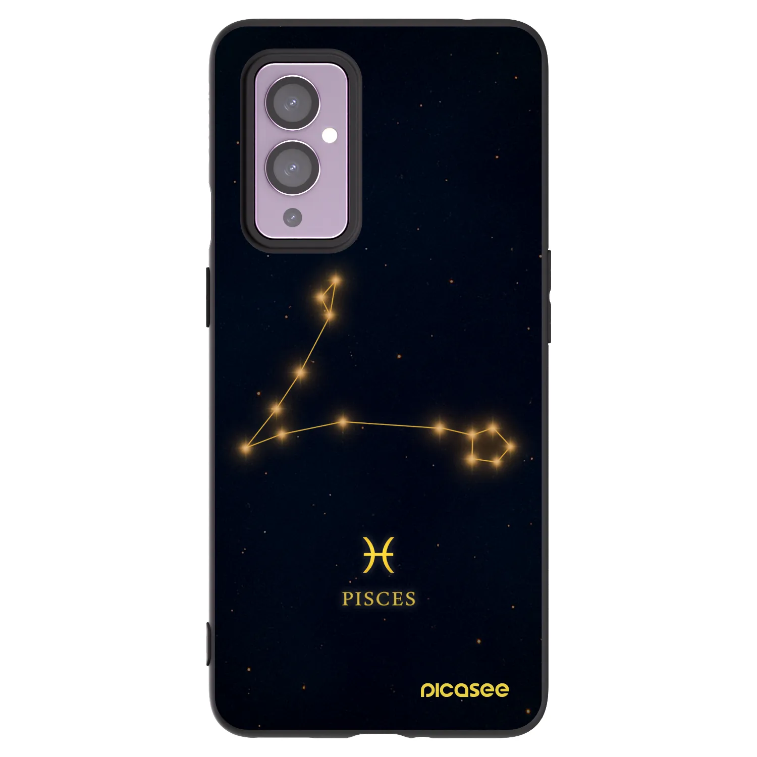 Picasee Μαύρη θήκη σιλικόνης για OnePlus 9 - PISCES