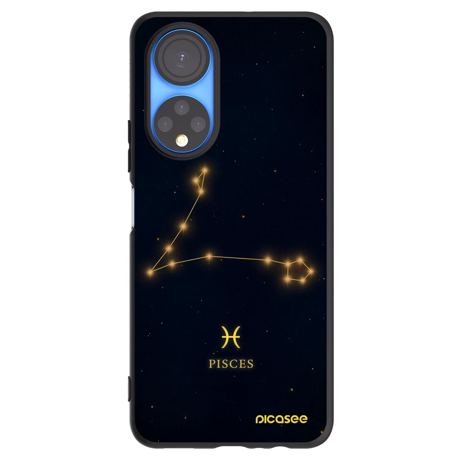 Picasee Μαύρη θήκη σιλικόνης για Honor X7 - PISCES