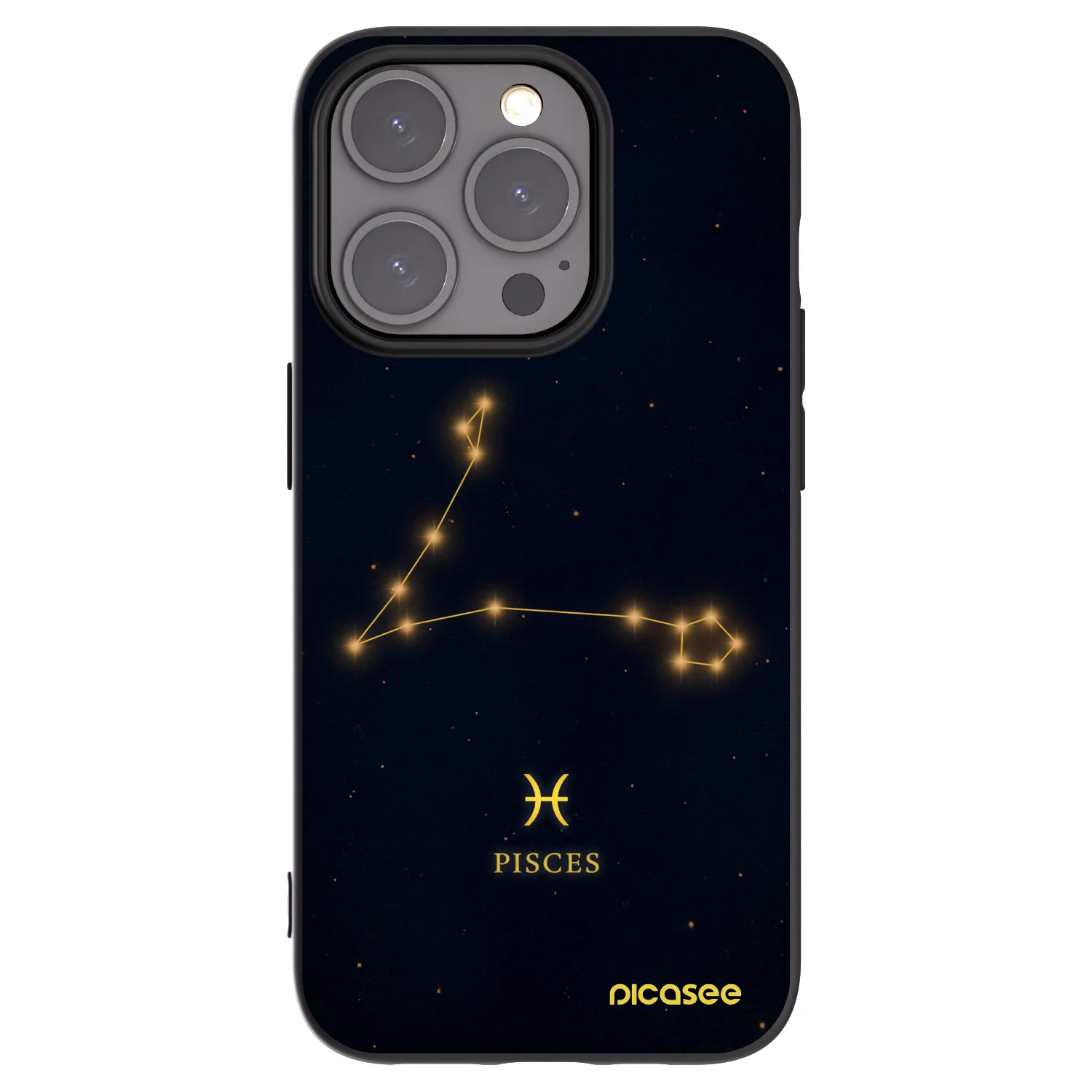 Picasee Μαύρη θήκη σιλικόνης για Apple iPhone 15 Pro - PISCES