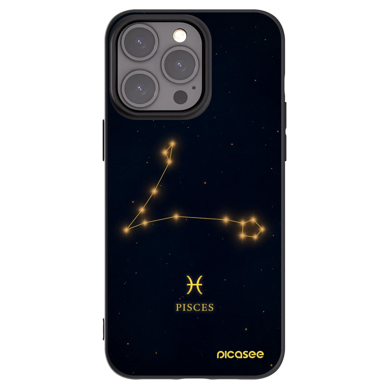 Picasee Μαύρη θήκη σιλικόνης για Apple iPhone 15 Pro Max - PISCES