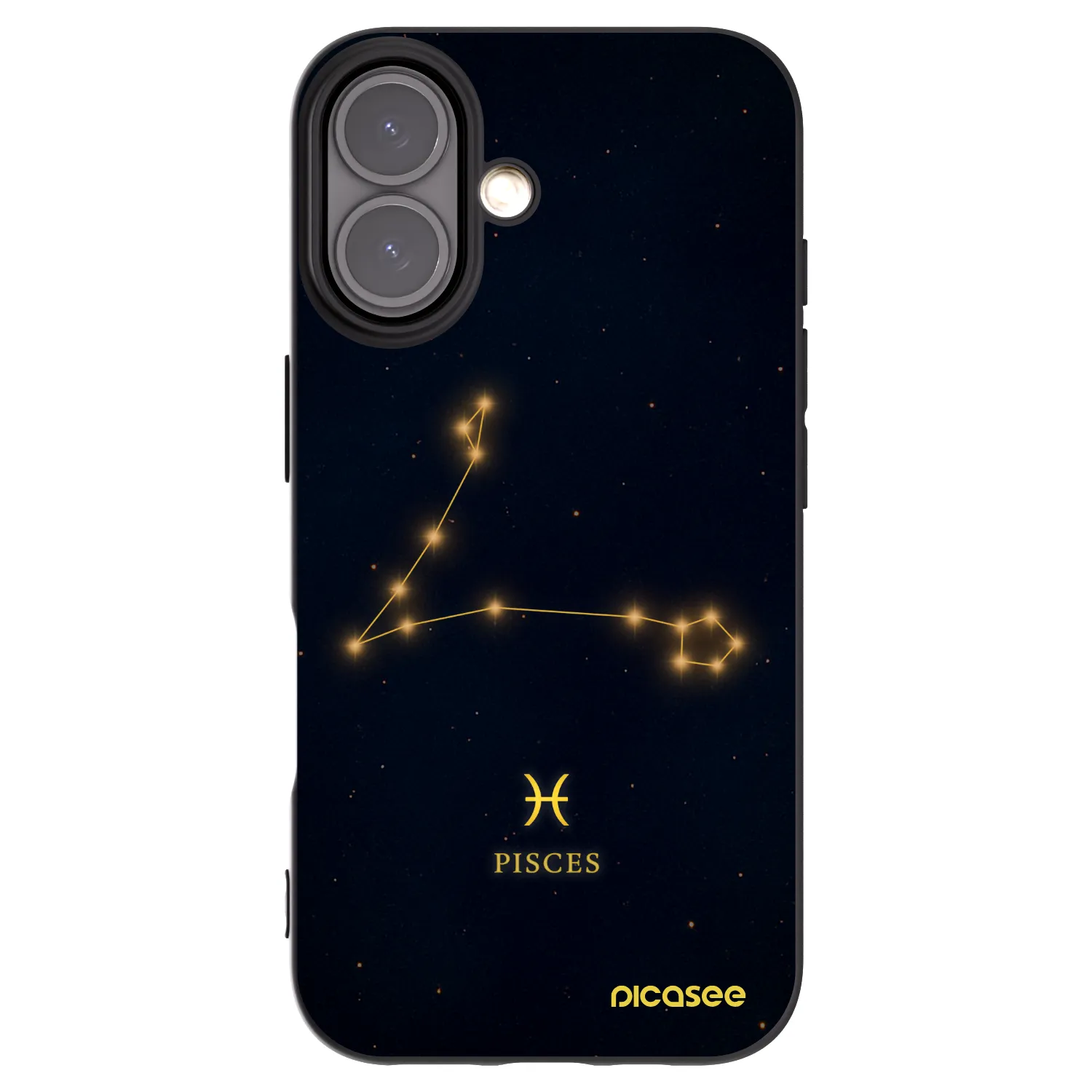 Picasee Μαύρη θήκη σιλικόνης για Apple iPhone 16 - PISCES