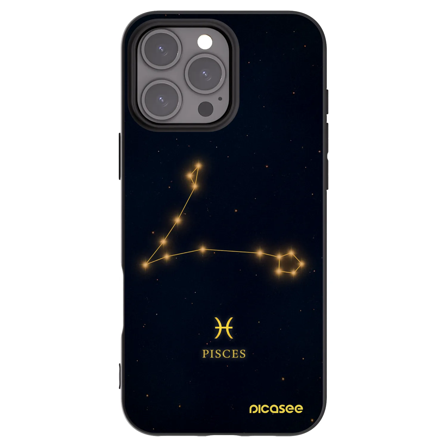 Picasee Μαύρη θήκη σιλικόνης για Apple iPhone 16 Pro Max - PISCES