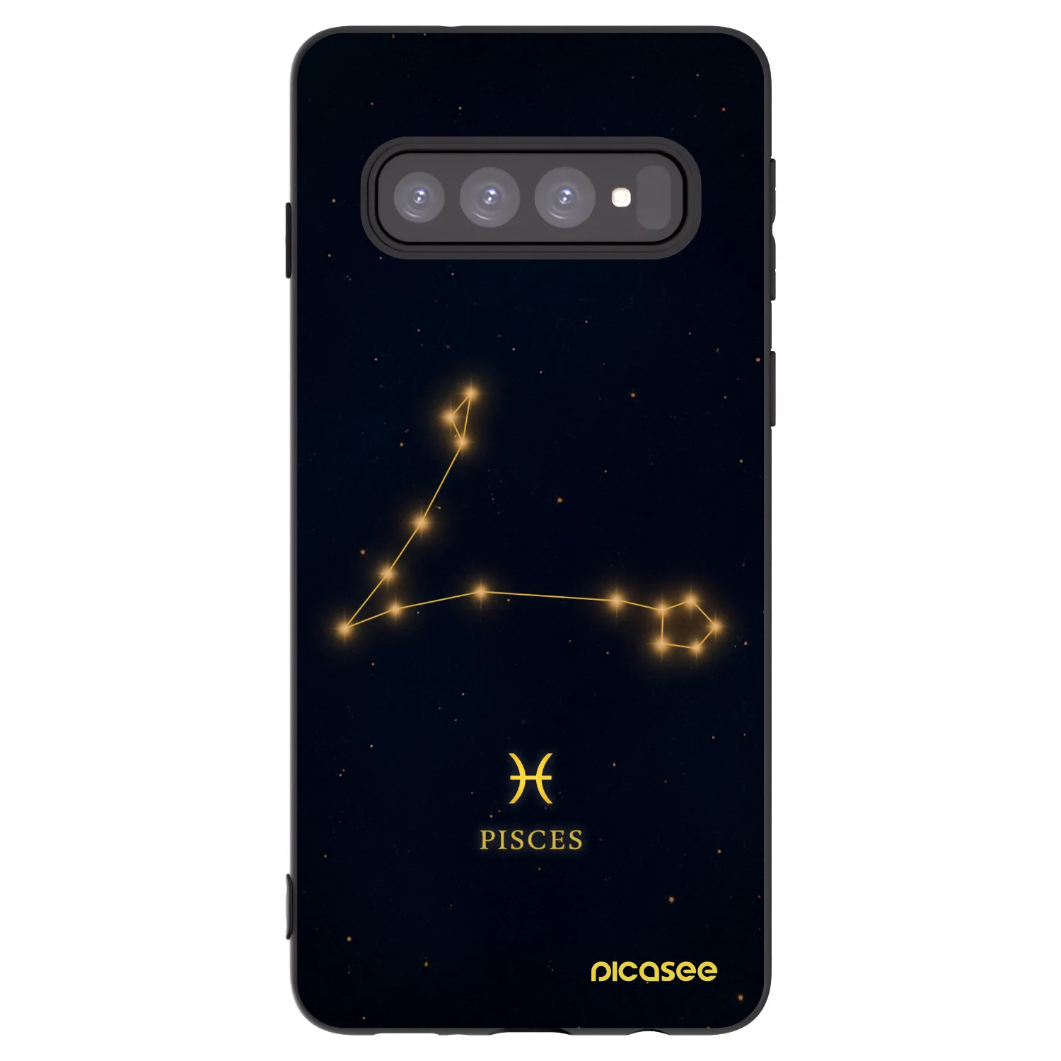 Picasee Μαύρη θήκη σιλικόνης για Samsung Galaxy S10 G973 - PISCES