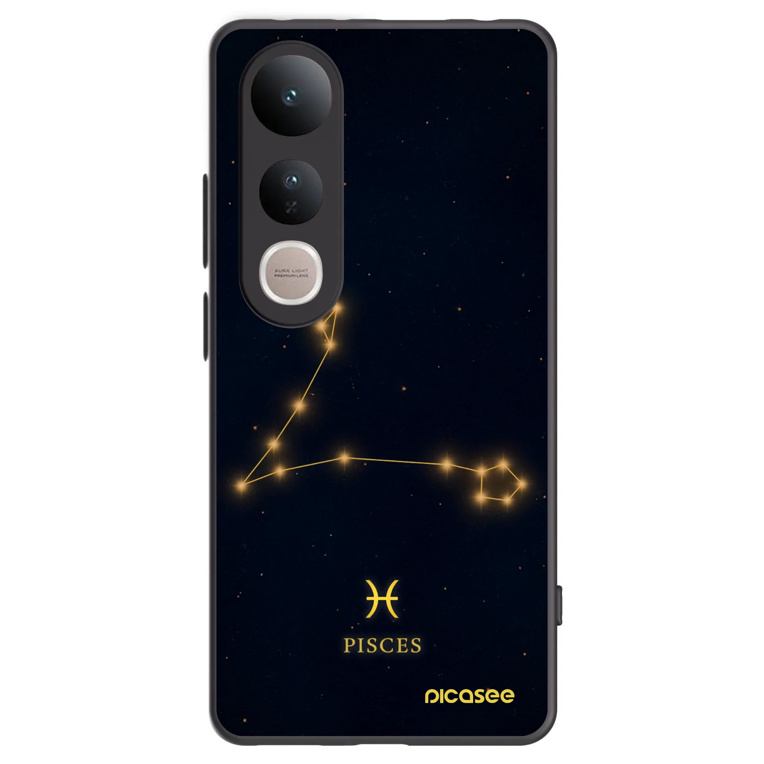 Picasee Μαύρη θήκη σιλικόνης για Vivo V50 Lite 5G - PISCES