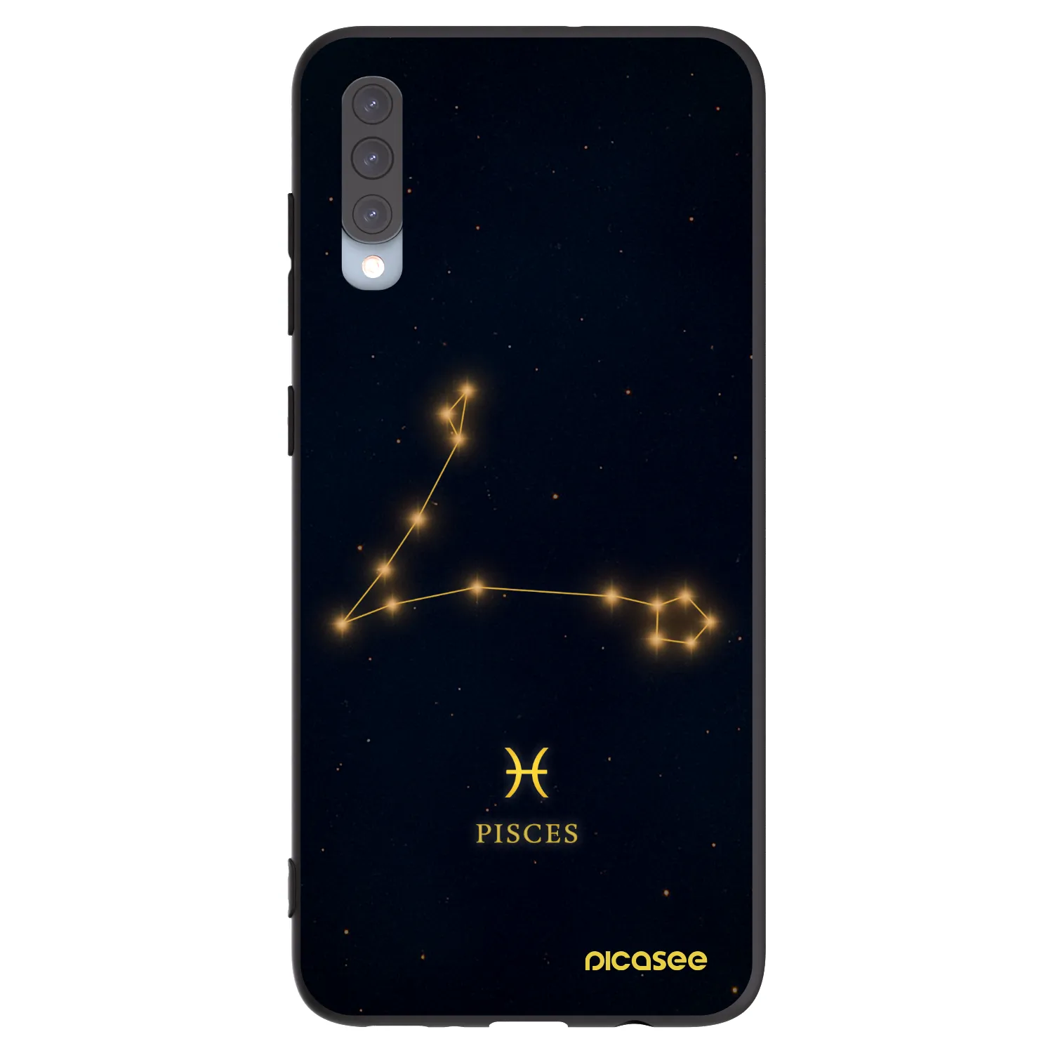 Picasee Μαύρη θήκη σιλικόνης για Samsung Galaxy A70 A705F - PISCES