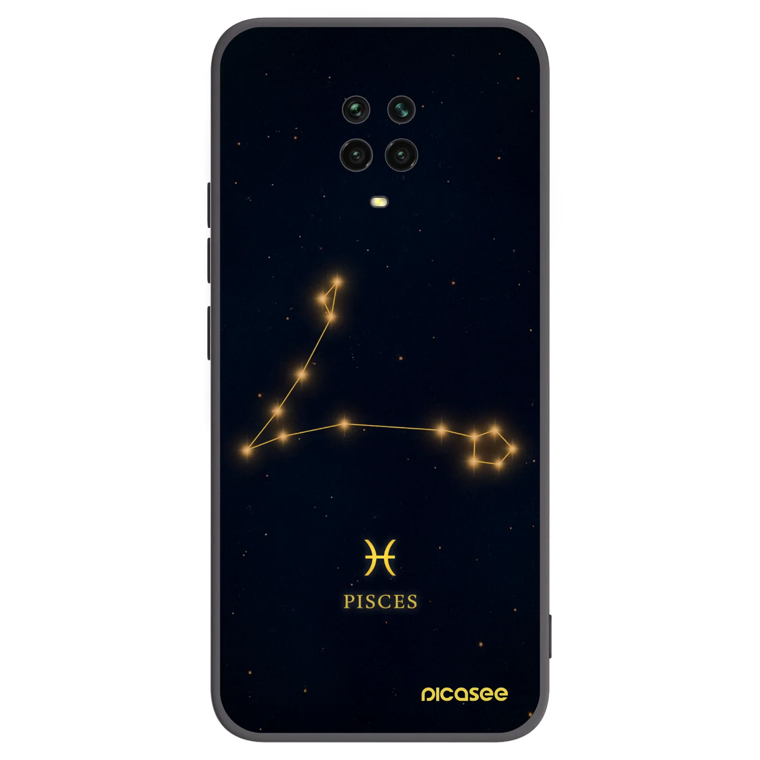 Picasee Μαύρη θήκη σιλικόνης για Xiaomi Redmi Note 9 Pro - PISCES