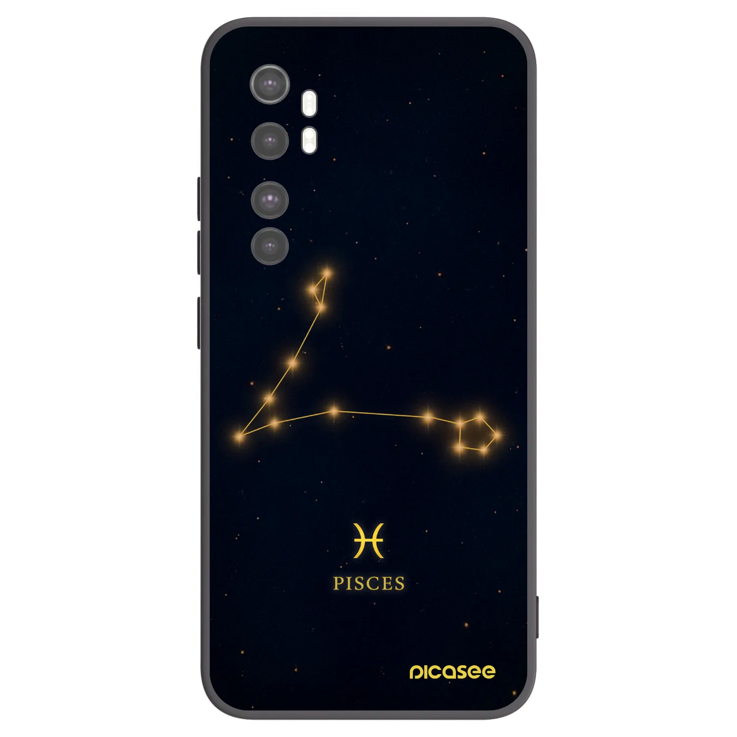 Picasee Μαύρη θήκη σιλικόνης για Xiaomi Mi Note 10 Lite - PISCES
