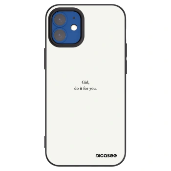 Picasee Μαύρη θήκη σιλικόνης για Apple iPhone 12 mini - Girl, do it for you